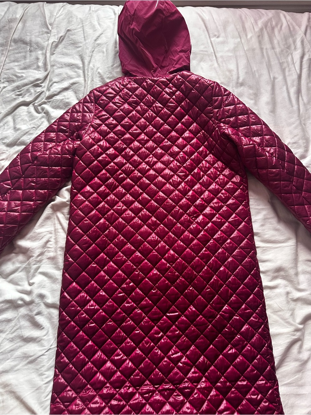 Pajar Canada Peridot Diamond Quilted Longline Hooded Shacket Pink Size S - Picture 15 of 16